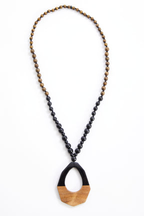 Ora Wooden Bead 2 Tone Necklace