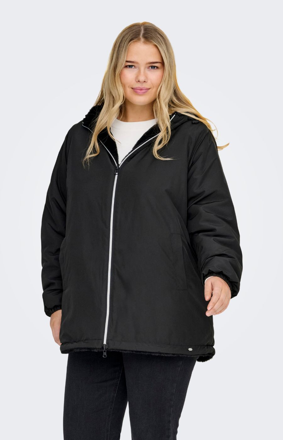 Only Carmakoma 2 Way Candy Coat in Black