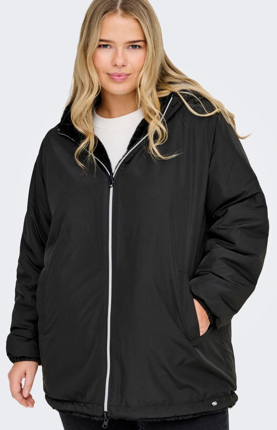 Only Carmakoma 2 Way Candy Coat in Black
