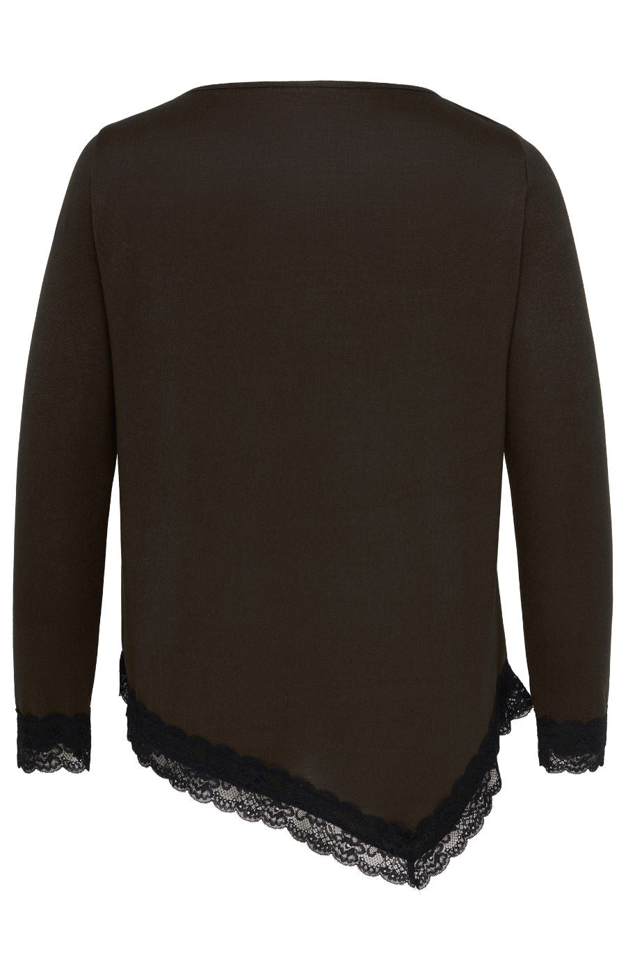 Only Carmakoma Alba Lace Trim Top in Coffee 