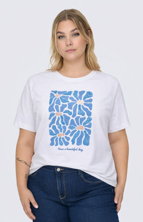 Only Carmakoma Alberte T-Shirt in White 