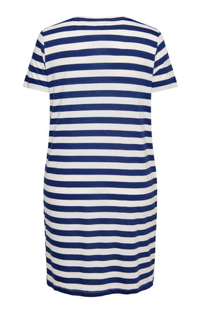 Only Carmakoma Anita Dress in Navy Stripe 