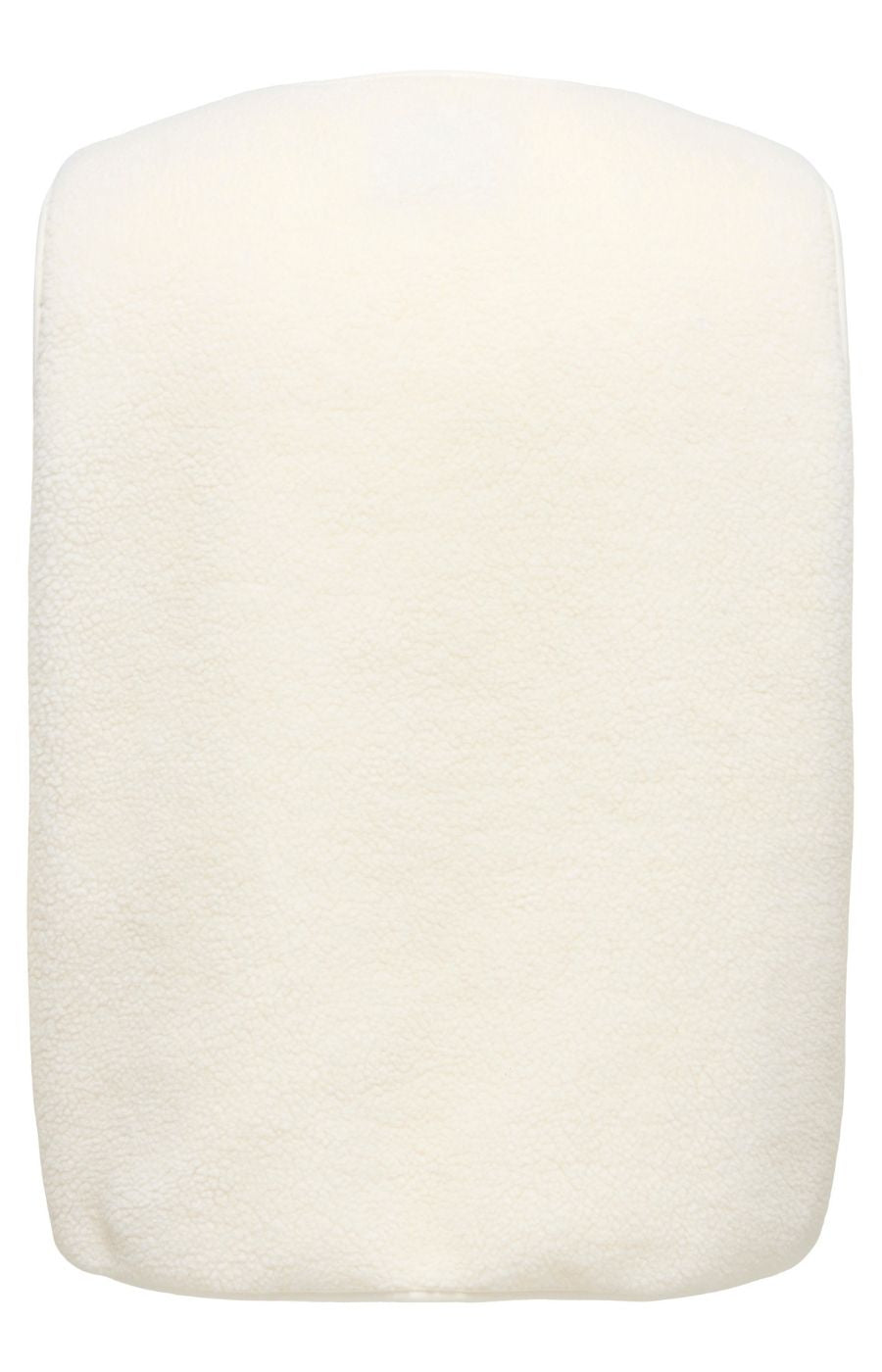 The Only Carmakoma Baby Gilet in Cream, a cream-colored, plush fleece or sherpa gilet, shown from the back against a plain white background.