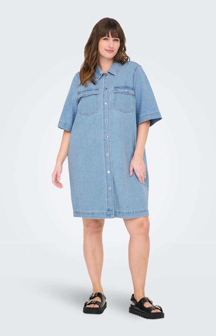 Only Carmakoma Belle Dress in Light Denim