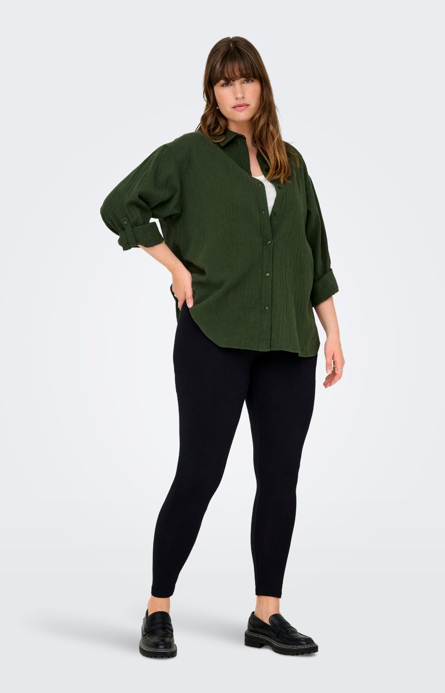 Only Carmakoma Black Cotton Leggings 