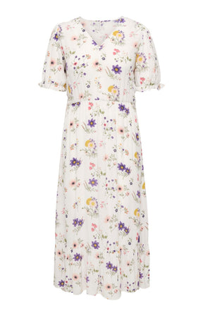 Only Carmakoma Chianti Dress in Floral White 