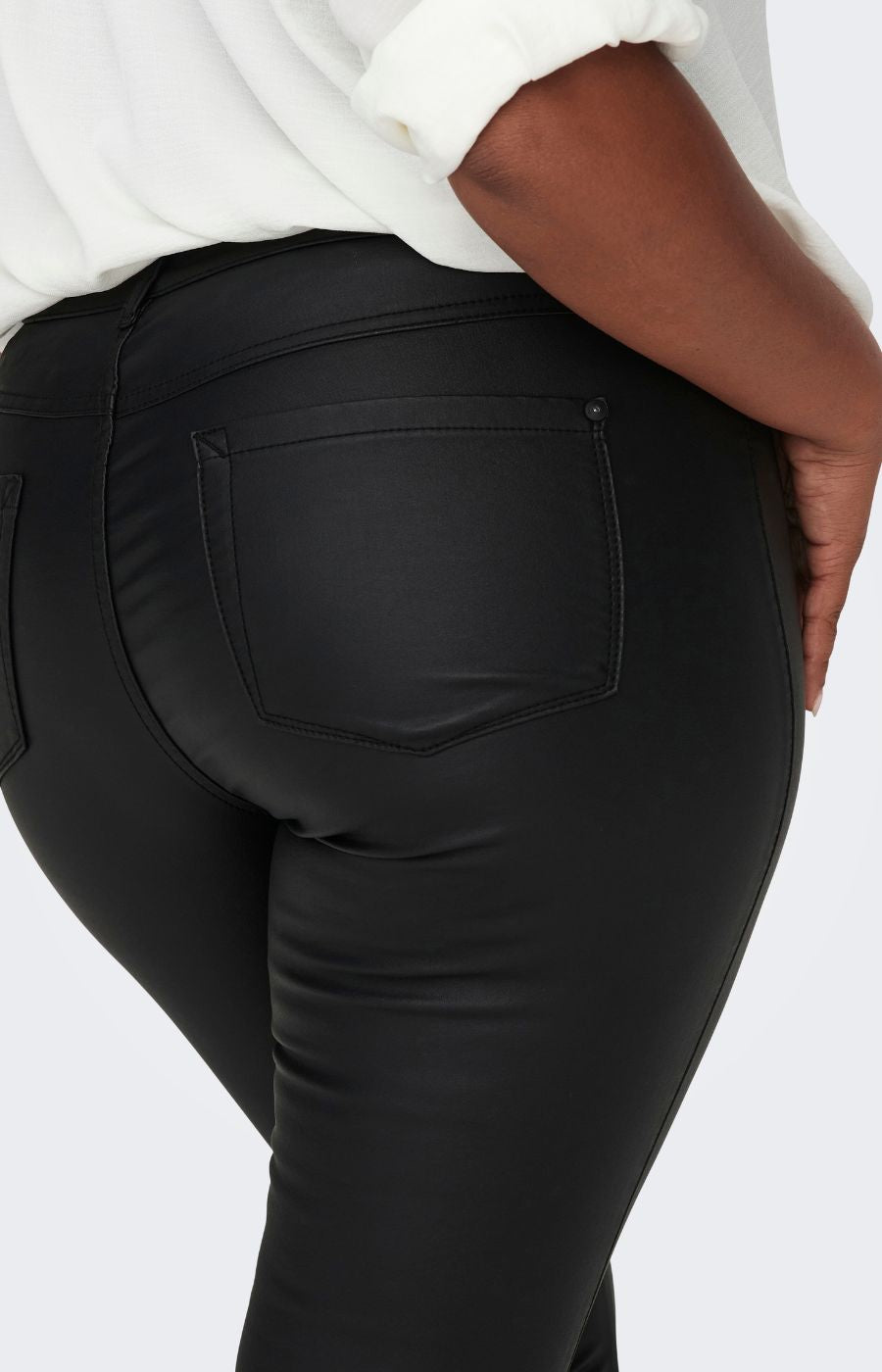 Only Carmakoma Coated Skinny Jean in Black 