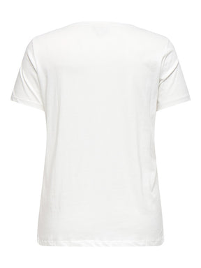 White t-shirt with short sleeves on a white background