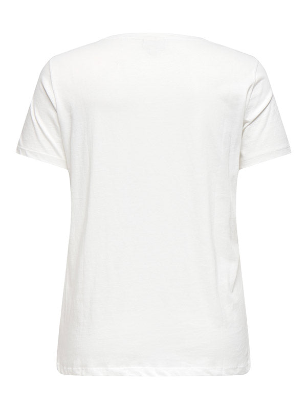White t-shirt with short sleeves on a white background