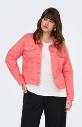 Only Carmakoma Denim Jacket in Coral
