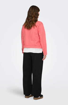 Only Carmakoma Denim Jacket in Coral