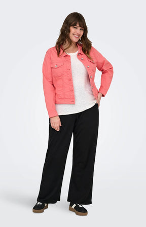 Only Carmakoma Denim Jacket in Coral