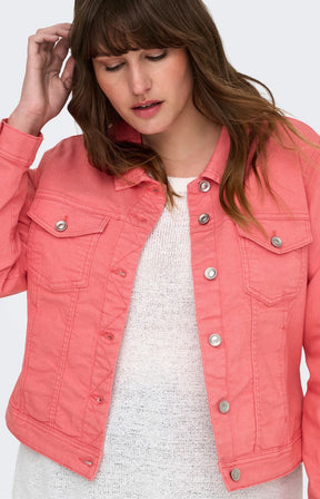 Only Carmakoma Denim Jacket in Coral
