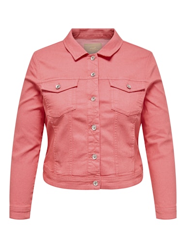 Only Carmakoma Denim Jacket in Coral