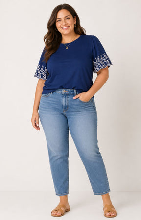 Only Carmakoma Dream T-Shirt in Navy  