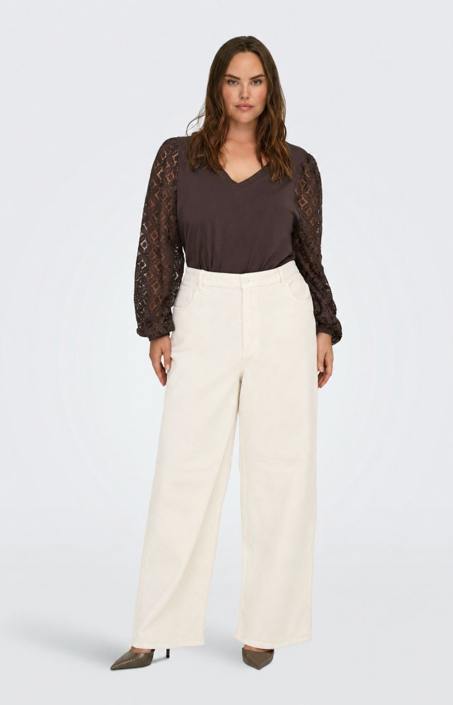 Only Carmakoma Effie Blouse in Chocolate Torte 
