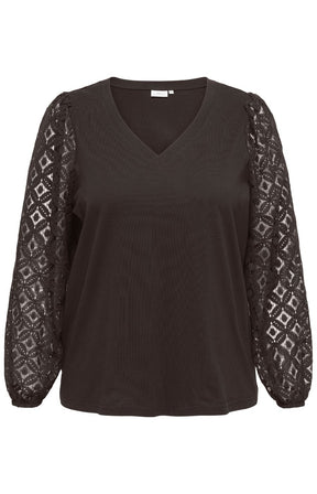 Only Carmakoma Effie Blouse in Chocolate Torte 
