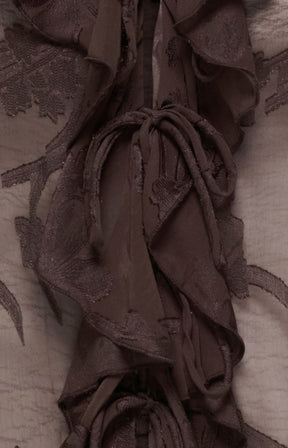Only Carmakoma Eleni Tie Blouse in Coffee Bean 
