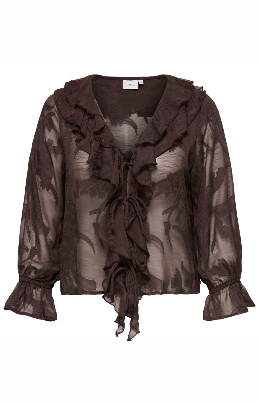 Only Carmakoma Eleni Tie Blouse in Coffee Bean 