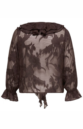 Only Carmakoma Eleni Tie Blouse in Coffee Bean 