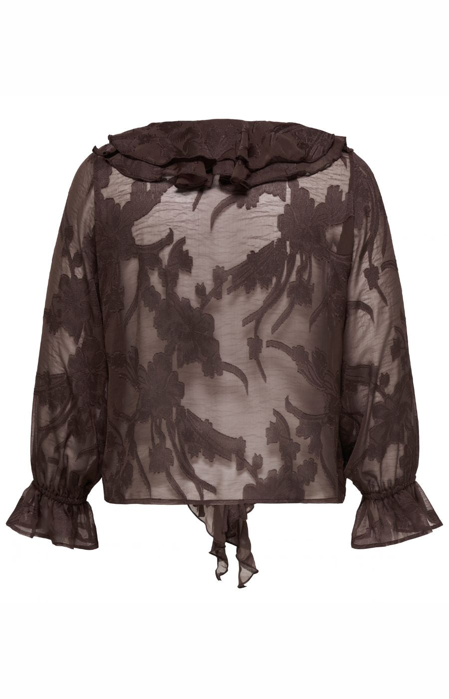 Only Carmakoma Eleni Tie Blouse in Coffee Bean 