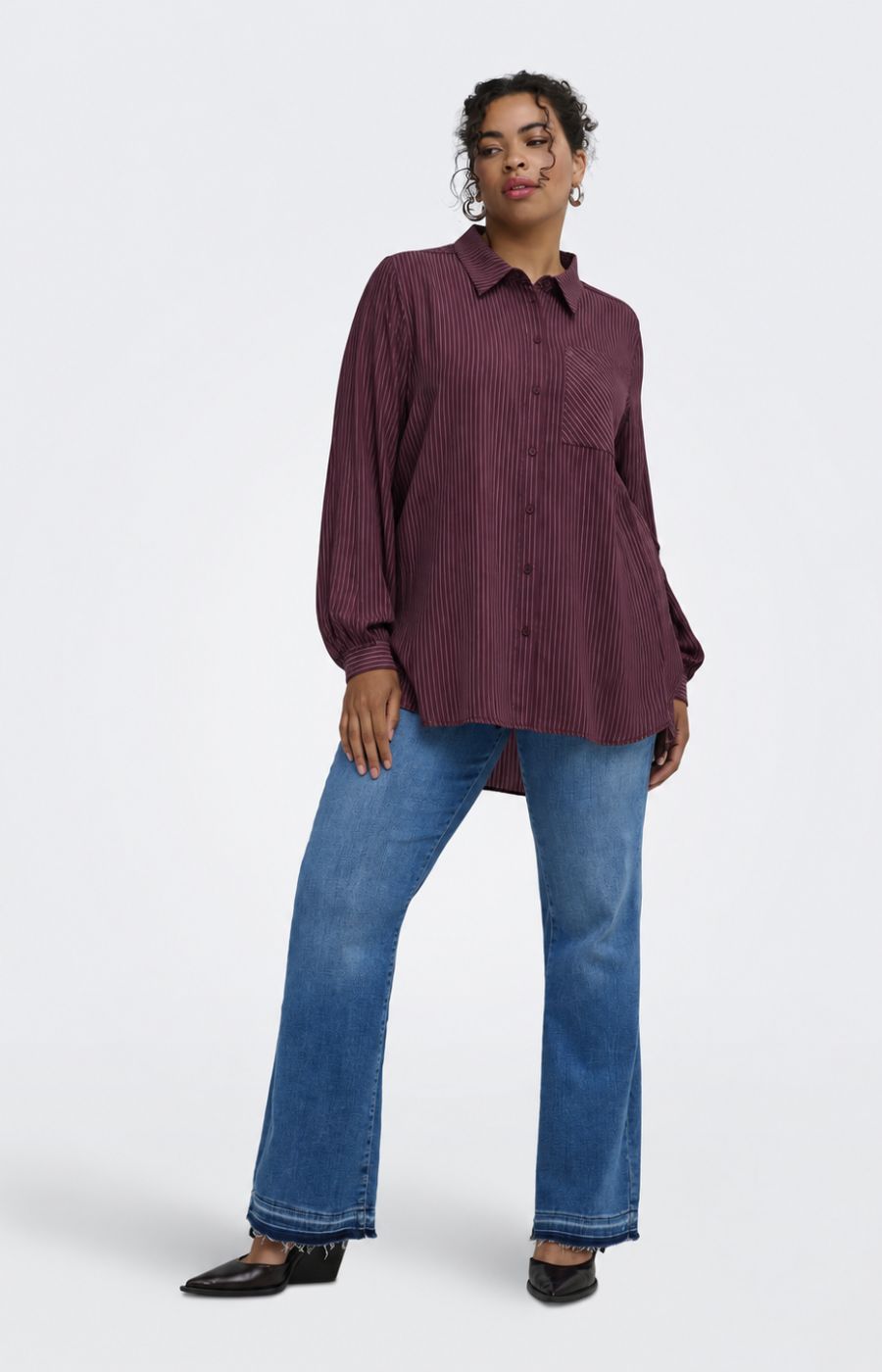 Only Carmakoma Everlyn Shirt in Wine 