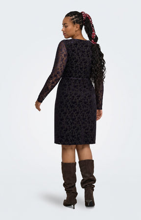 Only Carmakoma Flock Dress in Coffee 