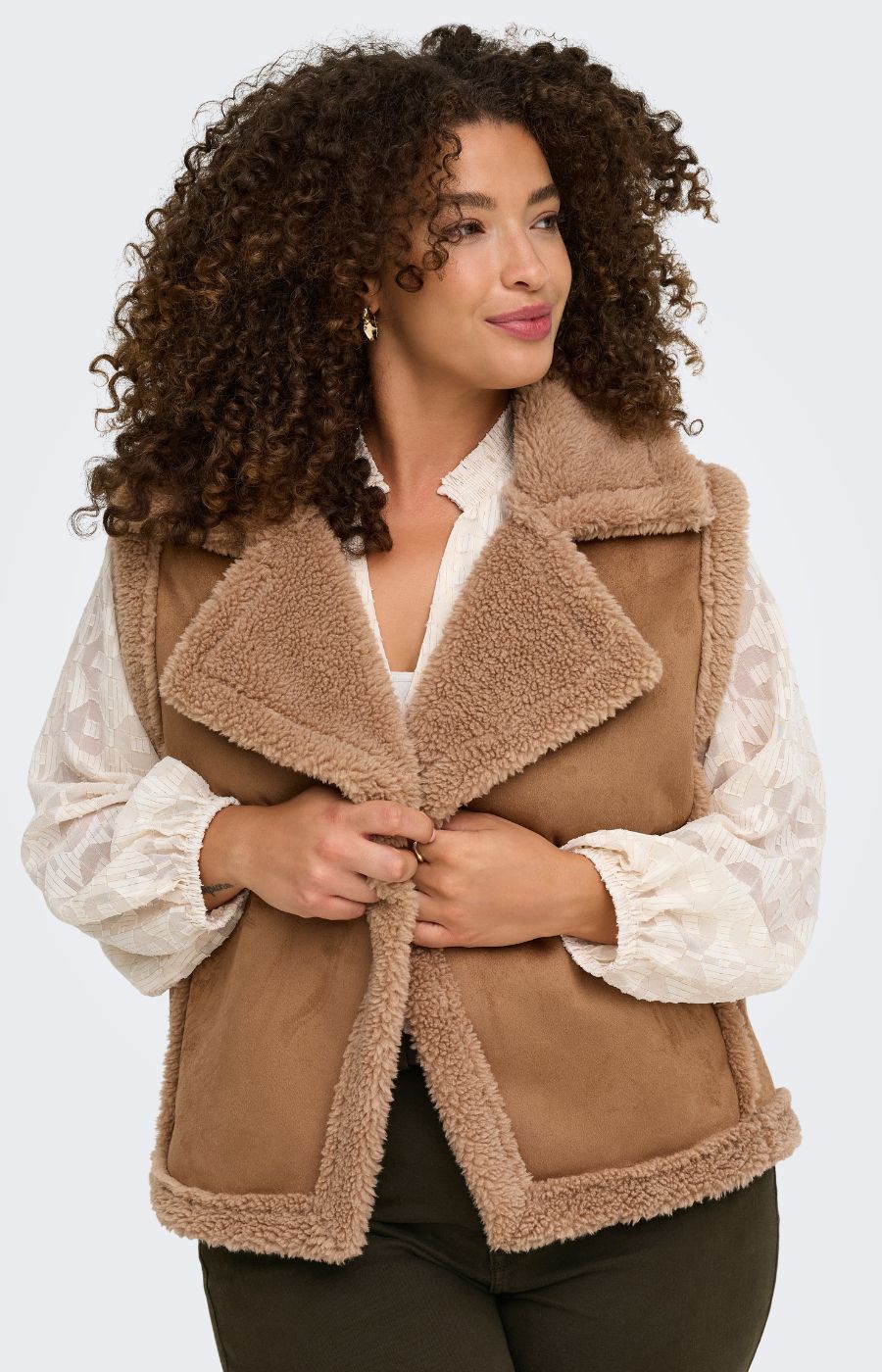 Only Carmakoma Gianna Waistcoat in Tan 