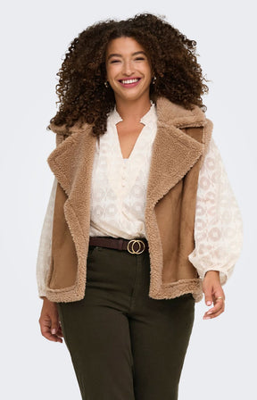 Only Carmakoma Gianna Waistcoat in Tan 
