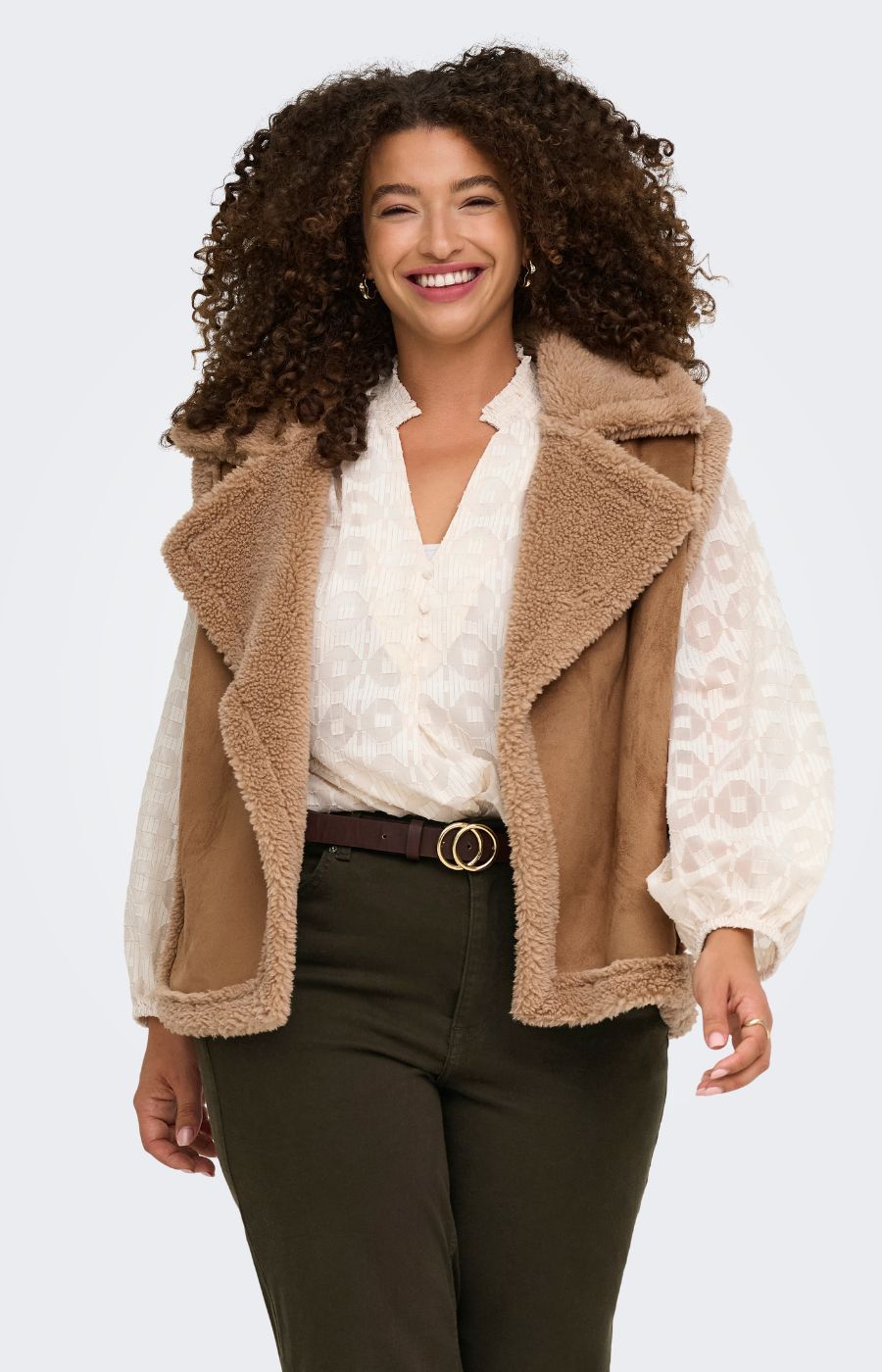 Only Carmakoma Gianna Waistcoat in Tan 