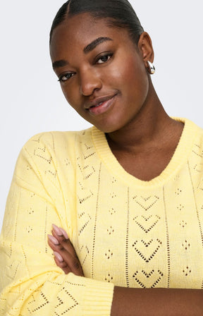 Only Carmakoma Isa Knit Top in Yellow 