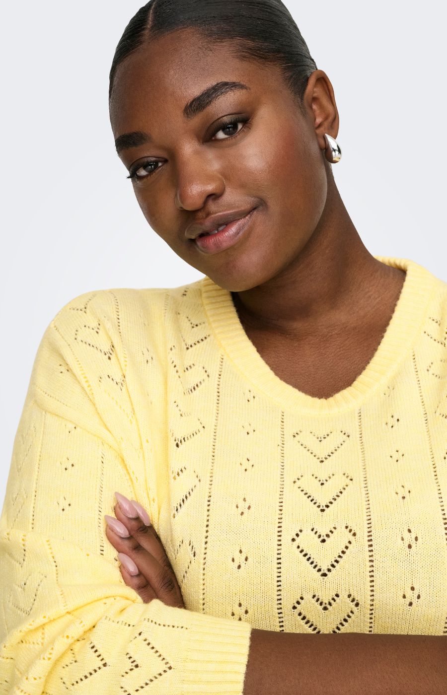 Only Carmakoma Isa Knit Top in Yellow 