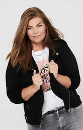 Only Carmakoma Jersey Biker Jacket in Black