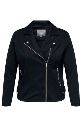 Only Carmakoma Jersey Biker Jacket in Black