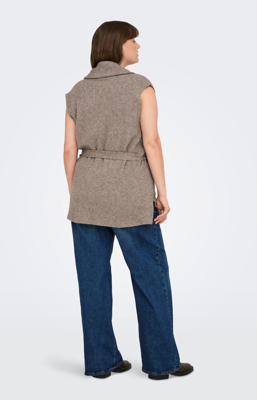 Only Carmakoma Katia Wrap Vest in Beige