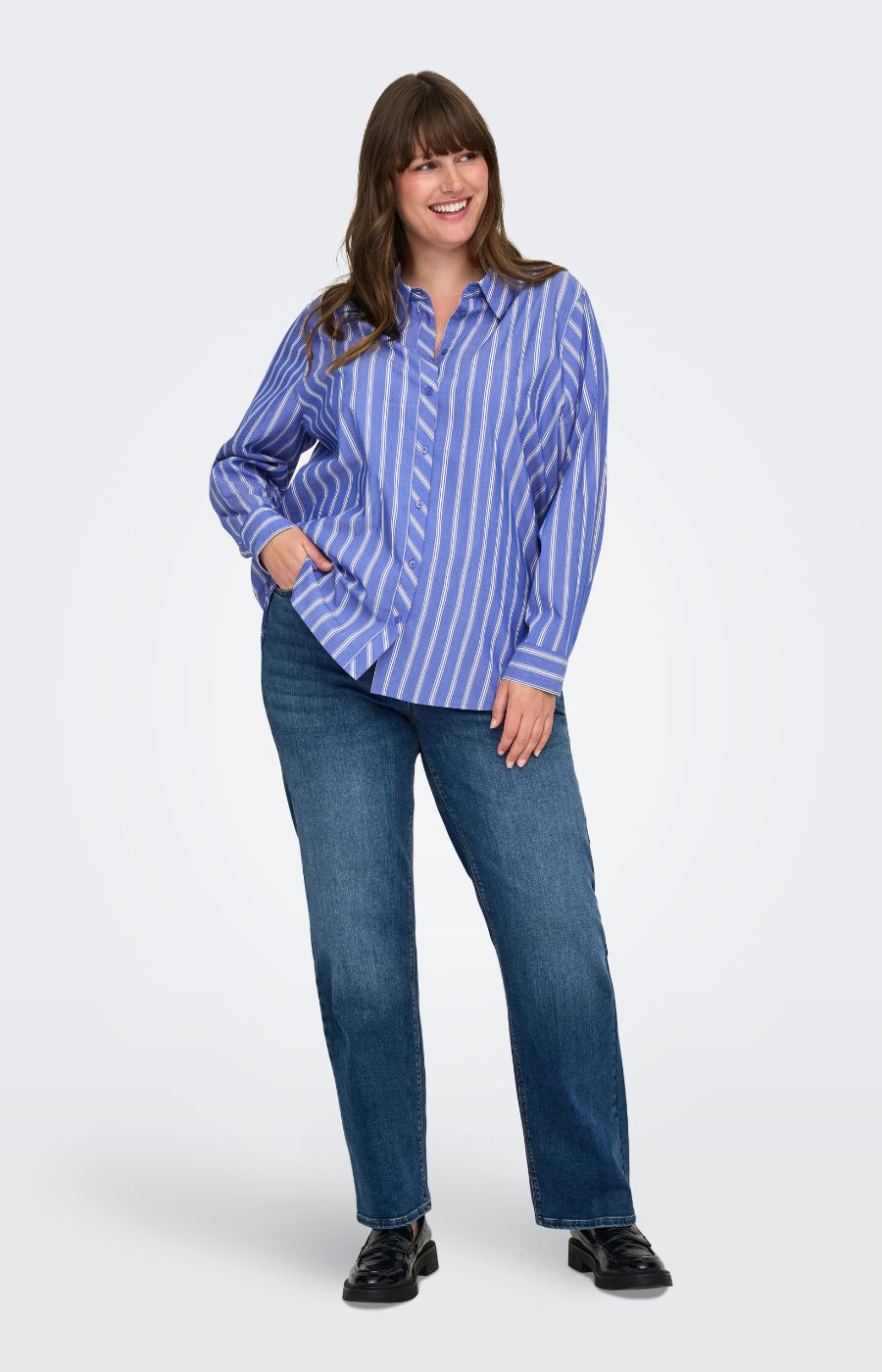 Only Carmakoma Liah Shirt in Blue