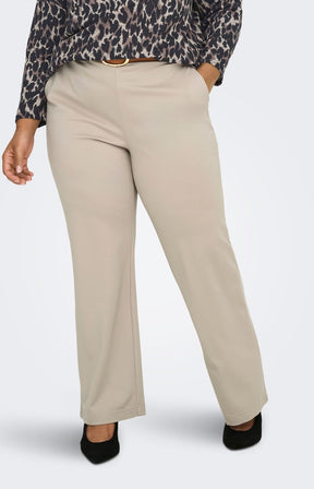 Only Carmakoma Life Straight Leg Trousers in Beige