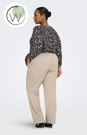 Only Carmakoma Life Straight Leg Trousers in Beige