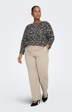 Only Carmakoma Life Straight Leg Trousers in Beige