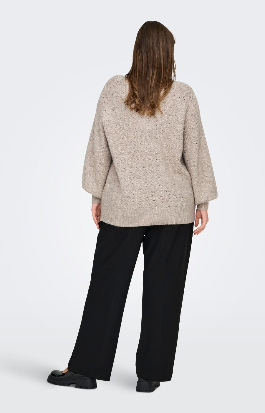 Only Carmakoma Lucilla Knit Jumper in Beige