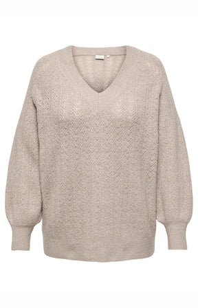 Only Carmakoma Lucilla Knit Jumper in Beige