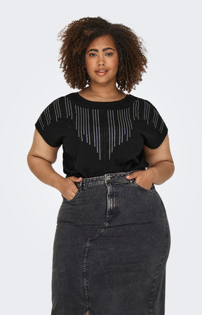 Only Carmakoma Lulu T-Shirt in Black