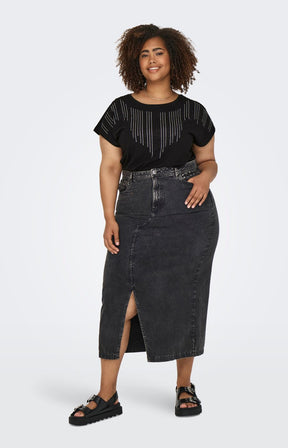 Only Carmakoma Lulu T-Shirt in Black