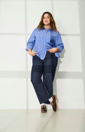 Only Carmakoma Madison Studded Jeans in Dark Denim