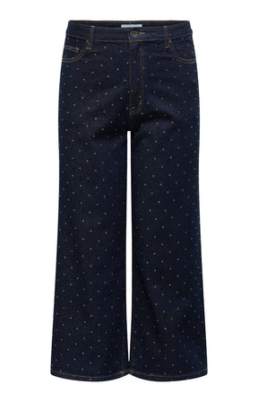 Only Carmakoma Madison Studded Jeans in Dark Denim