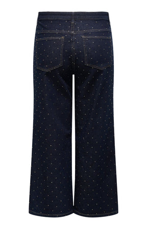 Only Carmakoma Madison Studded Jeans in Dark Denim