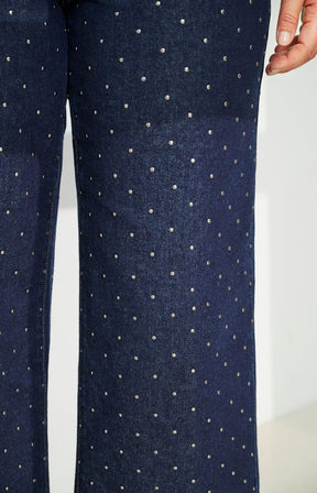 Only Carmakoma Madison Studded Jeans in Dark Denim