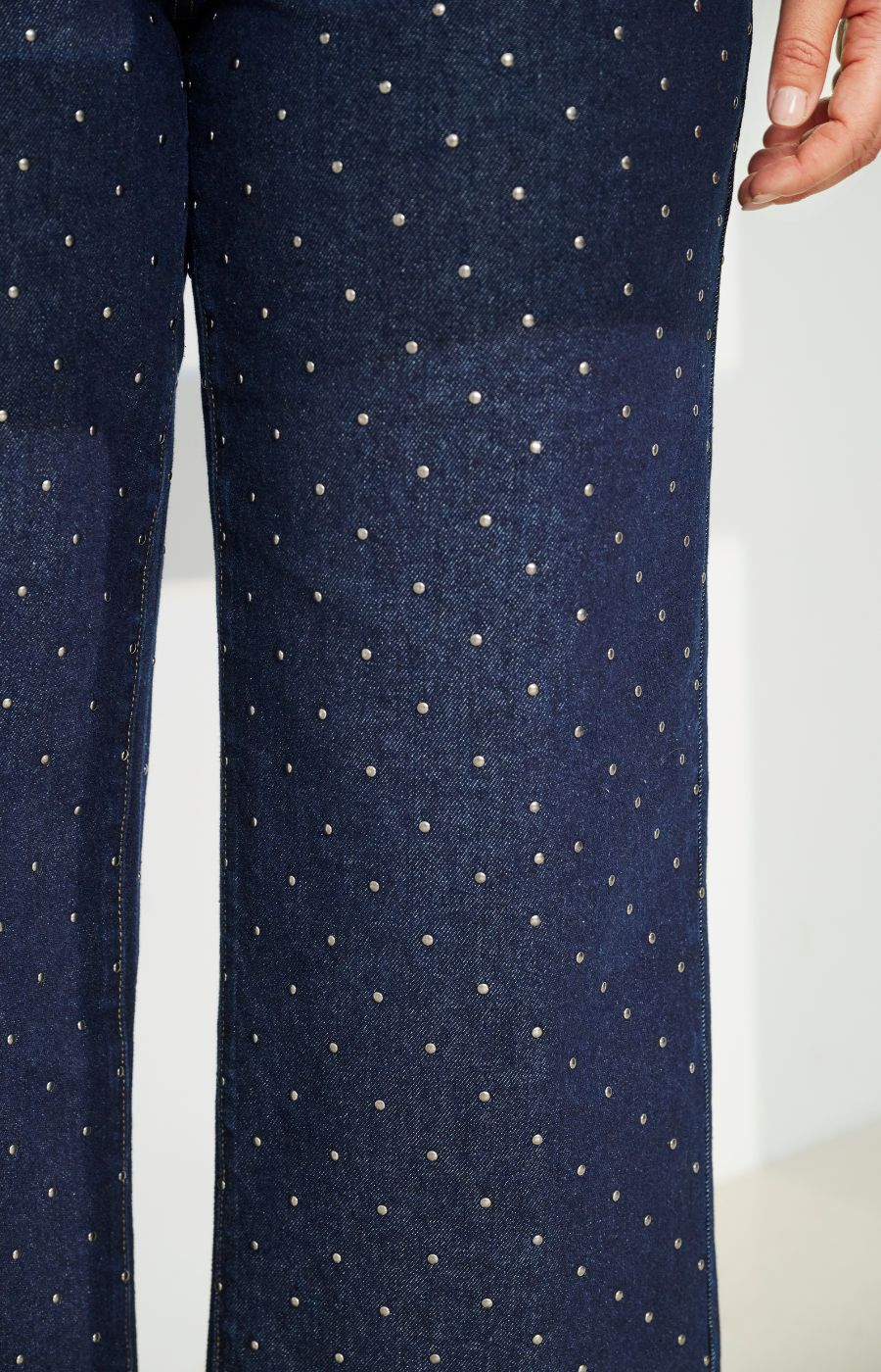 Only Carmakoma Madison Studded Jeans in Dark Denim