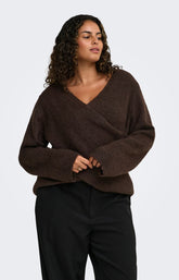 Only Carmakoma Maggie Knit Top in Coffee 