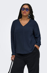 Only Carmakoma Metta Blouse in Navy 